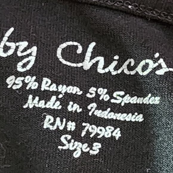 Chico's Black Rayon Span LS Neveah Scoop Neck Soft Top Chico Size 3 US XL 16 - Picture 13 of 16